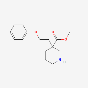molecular formula C16H23NO3 B5493678 ethyl 3-(2-phenoxyethyl)-3-piperidinecarboxylate hydrochloride 