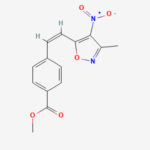 molecular formula C14H12N2O5 B5493684 methyl 4-[2-(3-methyl-4-nitro-5-isoxazolyl)vinyl]benzoate 