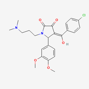 molecular formula C24H27ClN2O5 B5493687 4-(4-chlorobenzoyl)-5-(3,4-dimethoxyphenyl)-1-[3-(dimethylamino)propyl]-3-hydroxy-1,5-dihydro-2H-pyrrol-2-one 