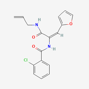 molecular formula C17H15ClN2O3 B5493698 N-[1-[(allylamino)carbonyl]-2-(2-furyl)vinyl]-2-chlorobenzamide 