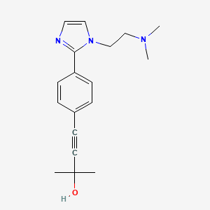 molecular formula C18H23N3O B5493705 4-(4-{1-[2-(dimethylamino)ethyl]-1H-imidazol-2-yl}phenyl)-2-methylbut-3-yn-2-ol 