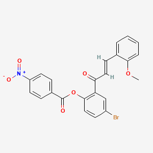molecular formula C23H16BrNO6 B5493711 4-bromo-2-[3-(2-methoxyphenyl)acryloyl]phenyl 4-nitrobenzoate 