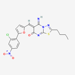 molecular formula C20H16ClN5O4S B5493721 2-butyl-6-{[5-(2-chloro-4-nitrophenyl)-2-furyl]methylene}-5-imino-5,6-dihydro-7H-[1,3,4]thiadiazolo[3,2-a]pyrimidin-7-one 