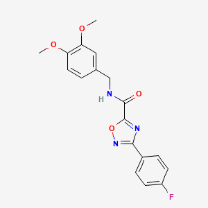 molecular formula C18H16FN3O4 B5493735 N-(3,4-dimethoxybenzyl)-3-(4-fluorophenyl)-1,2,4-oxadiazole-5-carboxamide 