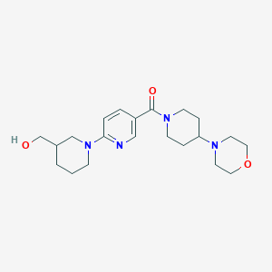 molecular formula C21H32N4O3 B5493777 (1-{5-[(4-morpholin-4-ylpiperidin-1-yl)carbonyl]pyridin-2-yl}piperidin-3-yl)methanol 