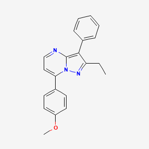 molecular formula C21H19N3O B5493791 2-ethyl-7-(4-methoxyphenyl)-3-phenylpyrazolo[1,5-a]pyrimidine 