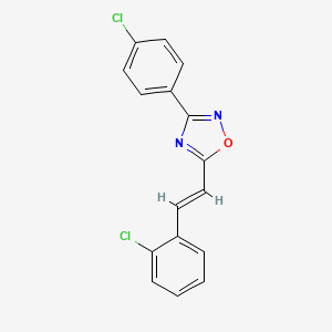 molecular formula C16H10Cl2N2O B5493806 3-(4-chlorophenyl)-5-[2-(2-chlorophenyl)vinyl]-1,2,4-oxadiazole 