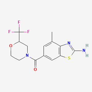 molecular formula C14H14F3N3O2S B5493845 4-methyl-6-{[2-(trifluoromethyl)morpholin-4-yl]carbonyl}-1,3-benzothiazol-2-amine 