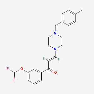 molecular formula C22H24F2N2O2 B5493869 1-[3-(difluoromethoxy)phenyl]-3-[4-(4-methylbenzyl)-1-piperazinyl]-2-propen-1-one 