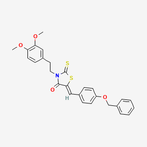 molecular formula C27H25NO4S2 B5493910 5-[4-(benzyloxy)benzylidene]-3-[2-(3,4-dimethoxyphenyl)ethyl]-2-thioxo-1,3-thiazolidin-4-one 