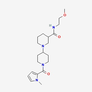 molecular formula C20H32N4O3 B5493915 N-(2-methoxyethyl)-1'-[(1-methyl-1H-pyrrol-2-yl)carbonyl]-1,4'-bipiperidine-3-carboxamide 