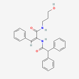 molecular formula C26H26N2O3 B5493925 2-[(diphenylacetyl)amino]-N-(3-hydroxypropyl)-3-phenylacrylamide 