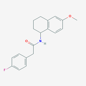 molecular formula C19H20FNO2 B5493933 2-(4-fluorophenyl)-N-(6-methoxy-1,2,3,4-tetrahydro-1-naphthalenyl)acetamide 