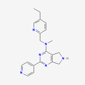 molecular formula C20H22N6 B5493966 N-[(5-ethyl-2-pyridinyl)methyl]-N-methyl-2-(4-pyridinyl)-6,7-dihydro-5H-pyrrolo[3,4-d]pyrimidin-4-amine 