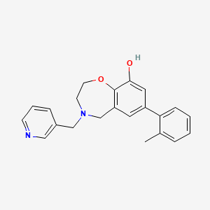 molecular formula C22H22N2O2 B5493972 7-(2-methylphenyl)-4-(pyridin-3-ylmethyl)-2,3,4,5-tetrahydro-1,4-benzoxazepin-9-ol 