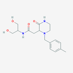 molecular formula C17H25N3O4 B5494018 N-[2-hydroxy-1-(hydroxymethyl)ethyl]-2-[1-(4-methylbenzyl)-3-oxo-2-piperazinyl]acetamide 