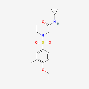 molecular formula C16H24N2O4S B5494026 N~1~-cyclopropyl-N~2~-[(4-ethoxy-3-methylphenyl)sulfonyl]-N~2~-ethylglycinamide 