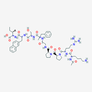 molecular formula C58H83N13O12 B549403 (2S,3S)-2-[[(2R)-2-[[(2S)-2-[[(2S)-2-[[2-[[(2S)-1-[(2S)-1-[(2S)-2-[[(2S)-2-Acetamido-6-aminohexanoyl]amino]-5-(diaminomethylideneamino)pentanoyl]pyrrolidine-2-carbonyl]pyrrolidine-2-carbonyl]amino]acetyl]amino]-2-methyl-3-phenylpropanoyl]amino]-3-hydroxypropanoyl]amino]-3-naphthalen-2-ylpropanoyl]amino]-3-methylpentanoic acid CAS No. 229030-05-1