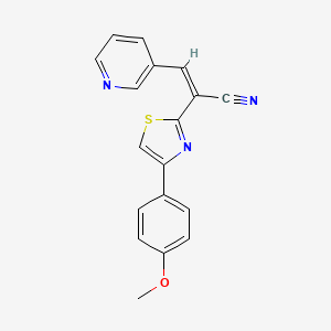 molecular formula C18H13N3OS B5494032 2-[4-(4-methoxyphenyl)-1,3-thiazol-2-yl]-3-(3-pyridinyl)acrylonitrile 