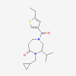 molecular formula C19H28N2O2S B5494043 4-(cyclopropylmethyl)-1-[(5-ethyl-3-thienyl)carbonyl]-3-isopropyl-1,4-diazepan-5-one 