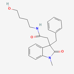 molecular formula C22H26N2O3 B5494056 2-(3-benzyl-1-methyl-2-oxo-2,3-dihydro-1H-indol-3-yl)-N-(4-hydroxybutyl)acetamide 