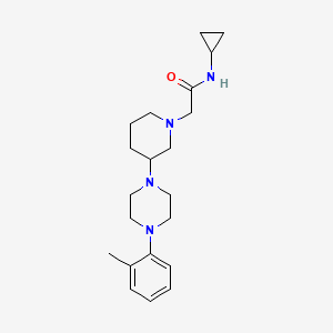 molecular formula C21H32N4O B5494064 N-cyclopropyl-2-{3-[4-(2-methylphenyl)-1-piperazinyl]-1-piperidinyl}acetamide dihydrochloride 