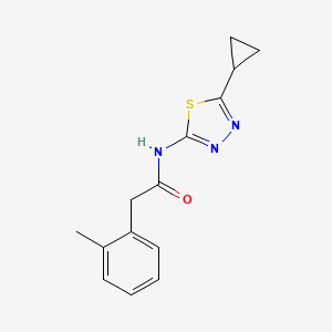 molecular formula C14H15N3OS B5494078 N-(5-cyclopropyl-1,3,4-thiadiazol-2-yl)-2-(2-methylphenyl)acetamide 