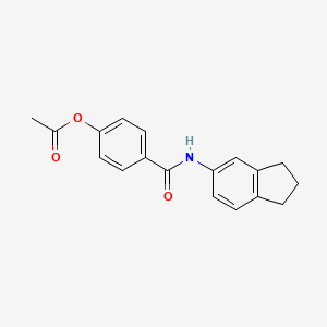 molecular formula C18H17NO3 B5494091 4-[(2,3-dihydro-1H-inden-5-ylamino)carbonyl]phenyl acetate 