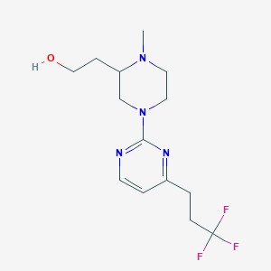 molecular formula C14H21F3N4O B5494096 2-{1-methyl-4-[4-(3,3,3-trifluoropropyl)pyrimidin-2-yl]piperazin-2-yl}ethanol 