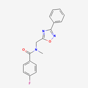 molecular formula C17H14FN3O2 B5494114 4-fluoro-N-methyl-N-[(3-phenyl-1,2,4-oxadiazol-5-yl)methyl]benzamide 