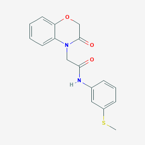 molecular formula C17H16N2O3S B5494147 N-[3-(methylthio)phenyl]-2-(3-oxo-2,3-dihydro-4H-1,4-benzoxazin-4-yl)acetamide 