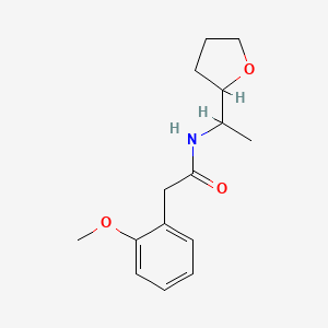 molecular formula C15H21NO3 B5494148 2-(2-methoxyphenyl)-N-[1-(tetrahydro-2-furanyl)ethyl]acetamide 