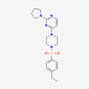molecular formula C20H27N5O2S B5494157 4-{4-[(4-ethylphenyl)sulfonyl]-1-piperazinyl}-2-(1-pyrrolidinyl)pyrimidine 