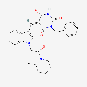molecular formula C28H28N4O4 B5494168 1-benzyl-5-({1-[2-(2-methyl-1-piperidinyl)-2-oxoethyl]-1H-indol-3-yl}methylene)-2,4,6(1H,3H,5H)-pyrimidinetrione 
