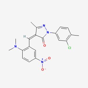 molecular formula C20H19ClN4O3 B5494172 2-(3-chloro-4-methylphenyl)-4-[2-(dimethylamino)-5-nitrobenzylidene]-5-methyl-2,4-dihydro-3H-pyrazol-3-one 