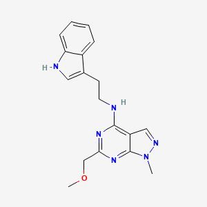 molecular formula C18H20N6O B5494193 N-[2-(1H-indol-3-yl)ethyl]-6-(methoxymethyl)-1-methyl-1H-pyrazolo[3,4-d]pyrimidin-4-amine 