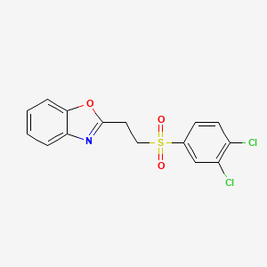 molecular formula C15H11Cl2NO3S B5494197 2-{2-[(3,4-dichlorophenyl)sulfonyl]ethyl}-1,3-benzoxazole 