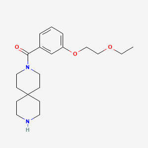 molecular formula C20H30N2O3 B5494239 3-[3-(2-ethoxyethoxy)benzoyl]-3,9-diazaspiro[5.5]undecane hydrochloride 
