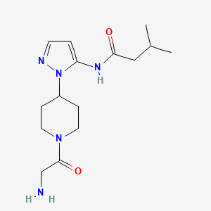 molecular formula C15H25N5O2 B5494251 N-[1-(1-glycyl-4-piperidinyl)-1H-pyrazol-5-yl]-3-methylbutanamide hydrochloride 