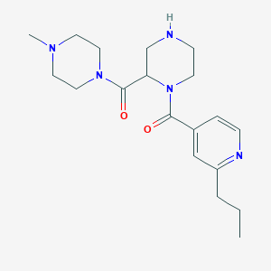 molecular formula C19H29N5O2 B5494288 2-[(4-methyl-1-piperazinyl)carbonyl]-1-(2-propylisonicotinoyl)piperazine 