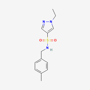 molecular formula C13H17N3O2S B5494298 1-ethyl-N-(4-methylbenzyl)-1H-pyrazole-4-sulfonamide 