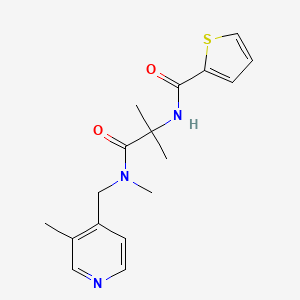 molecular formula C17H21N3O2S B5494319 N-(1,1-dimethyl-2-{methyl[(3-methylpyridin-4-yl)methyl]amino}-2-oxoethyl)thiophene-2-carboxamide 