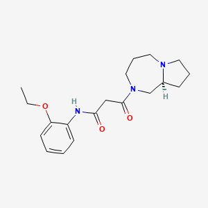 molecular formula C19H27N3O3 B5494342 N-(2-ethoxyphenyl)-3-[(9aS)-hexahydro-1H-pyrrolo[1,2-a][1,4]diazepin-2(3H)-yl]-3-oxopropanamide 