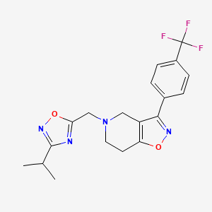 molecular formula C19H19F3N4O2 B5494373 5-[(3-isopropyl-1,2,4-oxadiazol-5-yl)methyl]-3-[4-(trifluoromethyl)phenyl]-4,5,6,7-tetrahydroisoxazolo[4,5-c]pyridine 