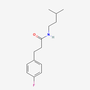 molecular formula C14H20FNO B5494442 3-(4-fluorophenyl)-N-(3-methylbutyl)propanamide 