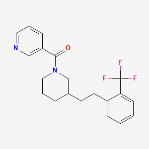 molecular formula C20H21F3N2O B5494453 3-[(3-{2-[2-(trifluoromethyl)phenyl]ethyl}-1-piperidinyl)carbonyl]pyridine 