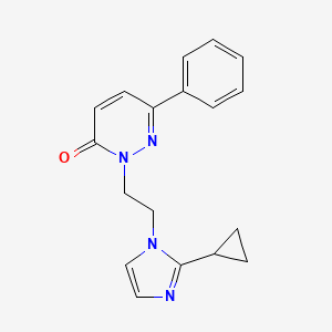 molecular formula C18H18N4O B5494468 2-[2-(2-cyclopropyl-1H-imidazol-1-yl)ethyl]-6-phenylpyridazin-3(2H)-one 