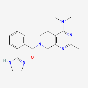 molecular formula C20H22N6O B5494471 7-[2-(1H-imidazol-2-yl)benzoyl]-N,N,2-trimethyl-5,6,7,8-tetrahydropyrido[3,4-d]pyrimidin-4-amine 