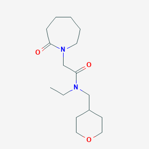 molecular formula C16H28N2O3 B5494493 N-ethyl-2-(2-oxoazepan-1-yl)-N-(tetrahydro-2H-pyran-4-ylmethyl)acetamide 