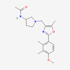 molecular formula C20H27N3O3 B5494514 N-(1-{[2-(4-methoxy-2,3-dimethylphenyl)-5-methyl-1,3-oxazol-4-yl]methyl}pyrrolidin-3-yl)acetamide 